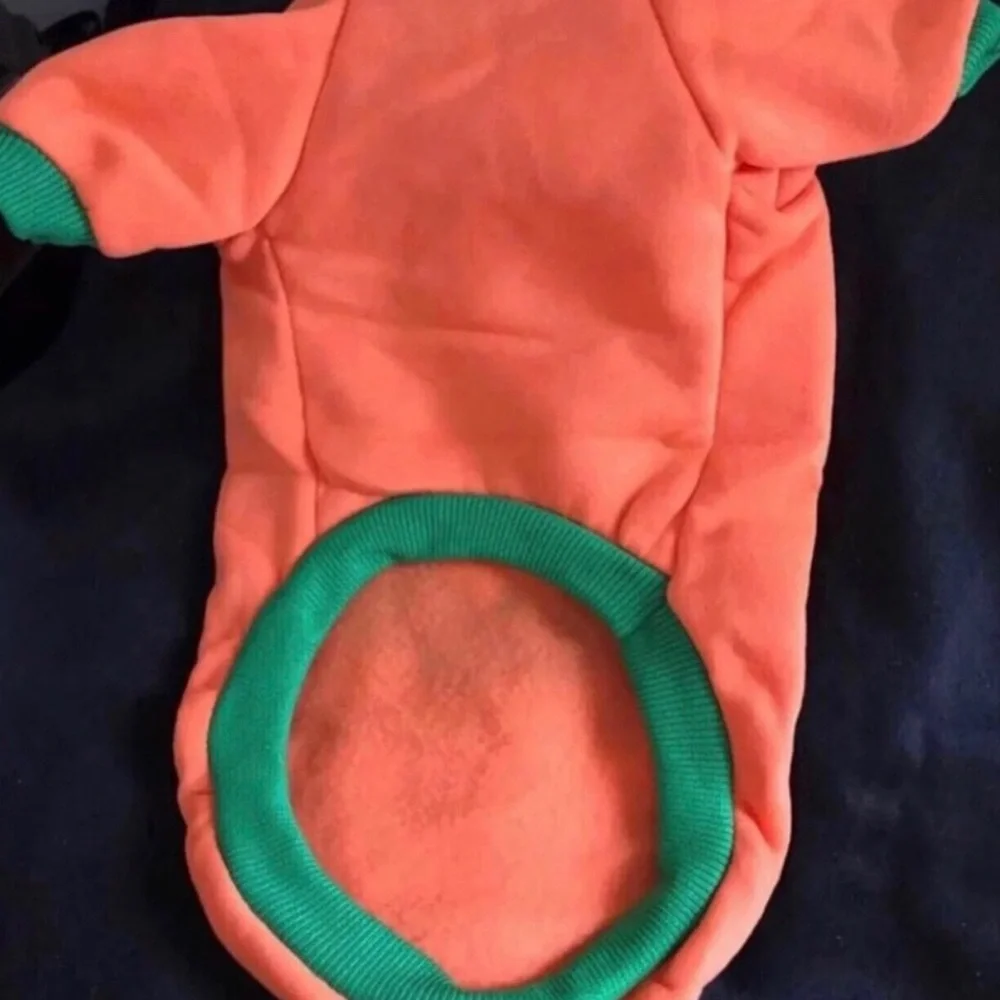 Halloween Pumpkin Dog Sweater - Orange & Green, NWOT